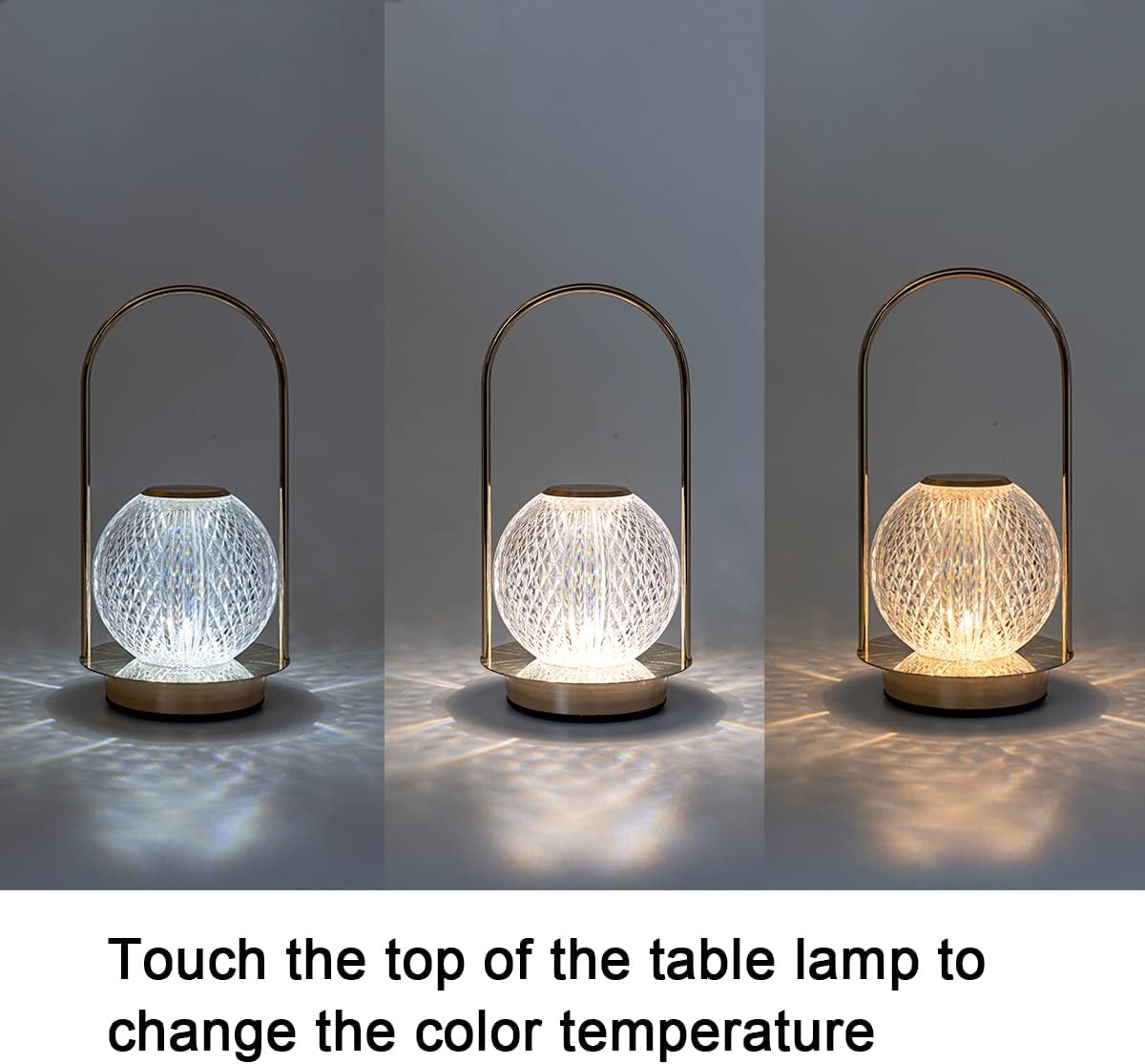 Luxe Crystal Glow Lamp – Rechargeable, Touch-Controlled & Dimmable LED Light