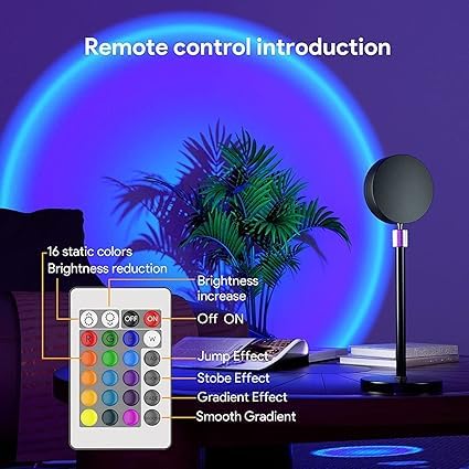 Sunset Lamp by ZERAVO – 16 Colors in 1, with Remote