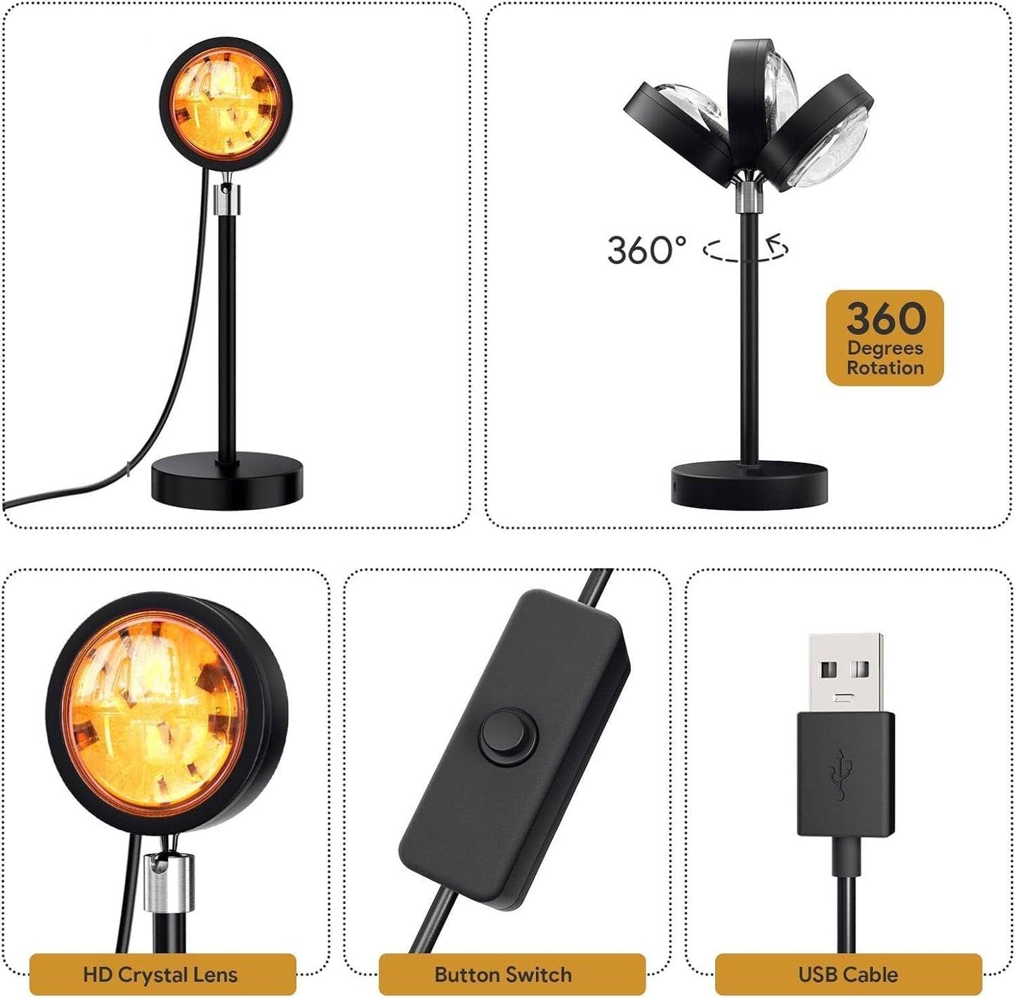 Sunset Lamp by ZERAVO – 16 Colors in 1, with Remote