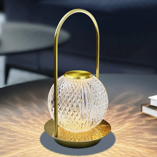 Luxe Crystal Glow Lamp – Rechargeable, Touch-Controlled & Dimmable LED Light