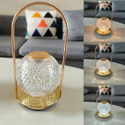 Luxe Crystal Glow Lamp – Rechargeable, Touch-Controlled & Dimmable LED Light